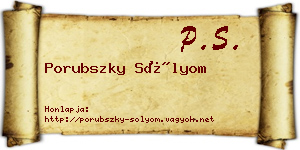 Porubszky Sólyom névjegykártya